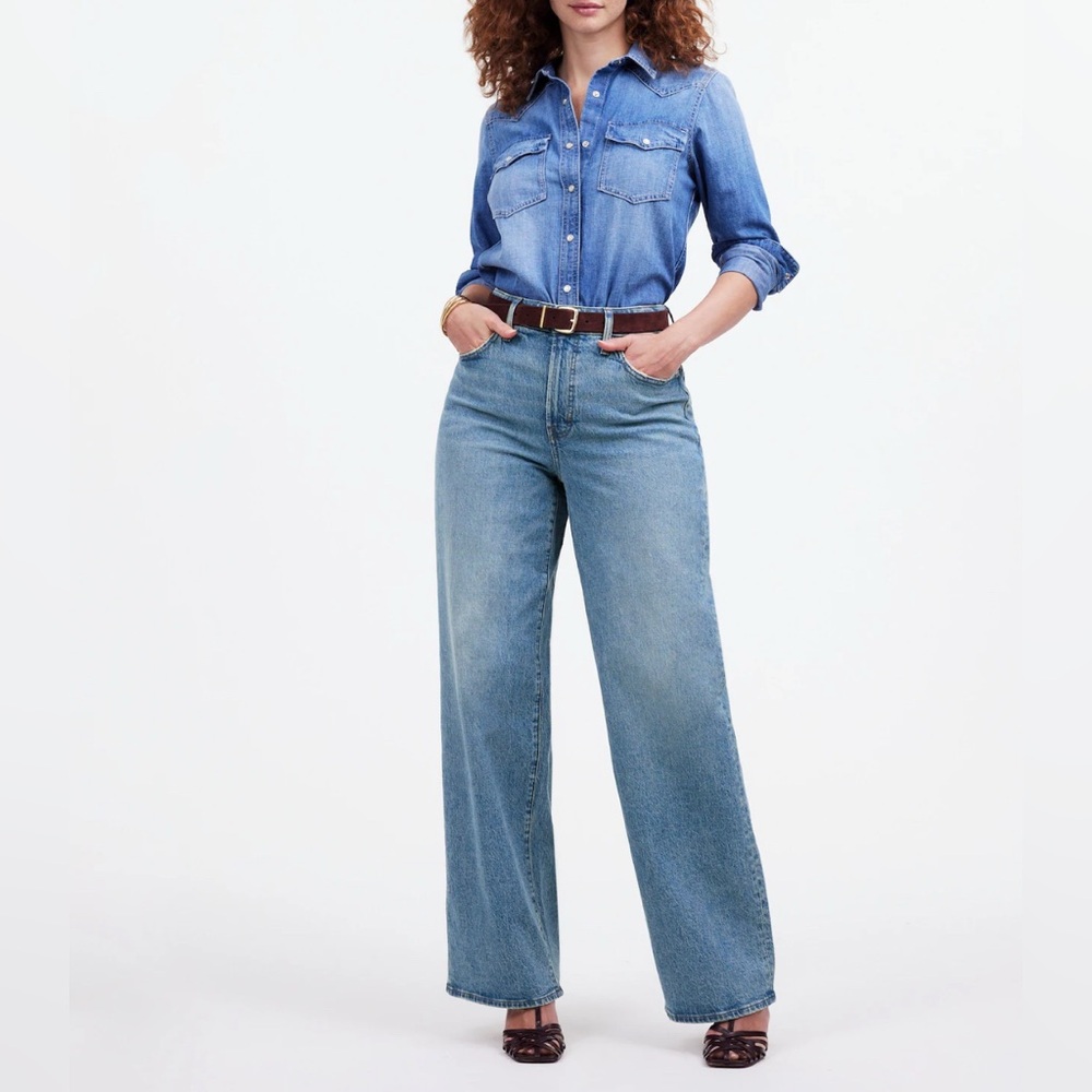 NWT Madewell The Curvy Perfect Vintage Wide-Leg Jeans Size 33 Waist